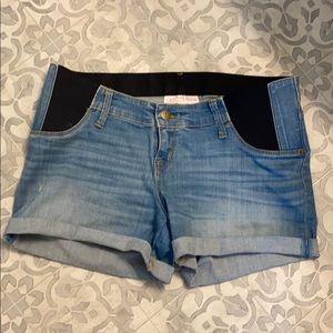 Light-wash Maternity Shorts